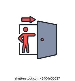 exit icon. vector.Editable stroke.linear style sign for use web design,logo.Symbol illustration.