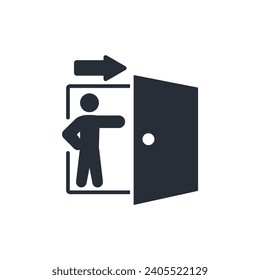 exit icon. vector.Editable stroke.linear style sign for use web design,logo.Symbol illustration.