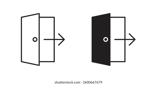 Exit icons graphics set vectors