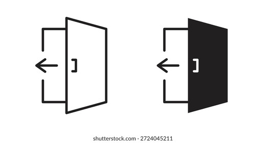 Ícones de saída Design de logotipo, Ícones de pictograma