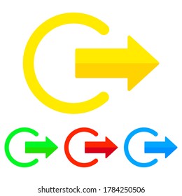 Exit icons. Logout sign Vector multicolored set
