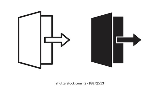 Exit ícones sinais vetores. adequado para web, app, infográfico, etc