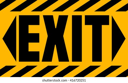 Exit Industrial Sign, Vector Illustration.