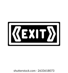 exit information glyph icon vector. exit information sign. isolated symbol illustration