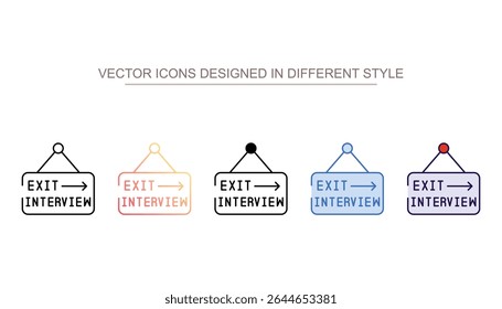 Sair do design do ícone Entrevista com ilustração de stock de fundo branco