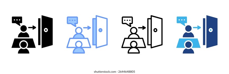 Exit Interview icon sheet multiple style collection