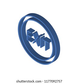 Exit isometric left top view 3D icon