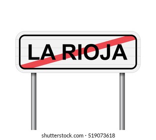 Exit of La Rioja, Spain road sign vector