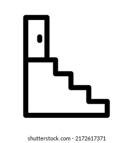 Ausstiegsleiter-Symbol oder Logo einzeln auf Zeichen, Vektorgrafik - hochwertige Vektorsymbole in schwarzem Stil
