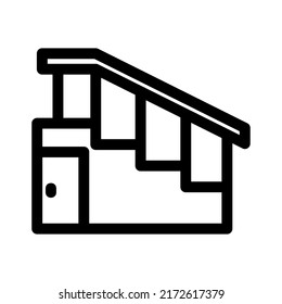 icono de la escalera de salida o logotipo símbolo de signo aislado ilustración vectorial - iconos vectoriales de estilo negro de alta calidad
