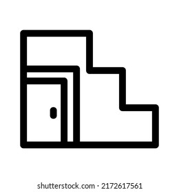 icono de la escalera de salida o logotipo símbolo de signo aislado ilustración vectorial - iconos vectoriales de estilo negro de alta calidad
