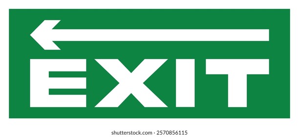 Exit Left Arrow Safety Sign.eps