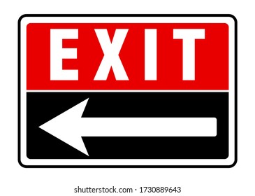 Exit (Left Arrow) Sign, Exit 