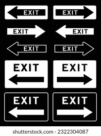 Exit Left And Right Traffic Signs. Vector and Illustrations.