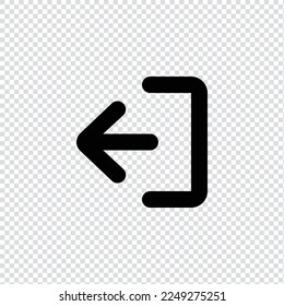 Exit left, upload icon in transparent background, basic app and web UI bold line icon, EPS10