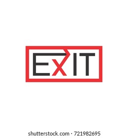 EXIT letter logo design vector
