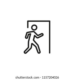 Exit line icon. Escape, leaving, danger. Entrance concept. Vector illustration can be used for topics like alarm, evacuation, doorway