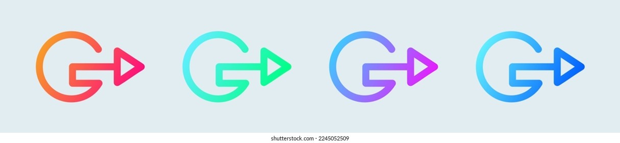 Exit line icon in gradient colors. Sign out signs vector illustration.