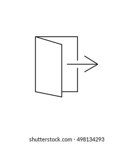 exit line icon, Sign out outline vector sign, linear pictogram isolated on white, logo illustration