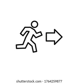 exit line icon, vector illustration