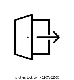 exit line icon vector isolated on white background