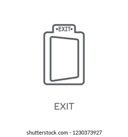 Exit linear icon. Modern outline Exit logo concept on white background from Hotel and Restaurant collection. Suitable for use on web apps, mobile apps and print media.