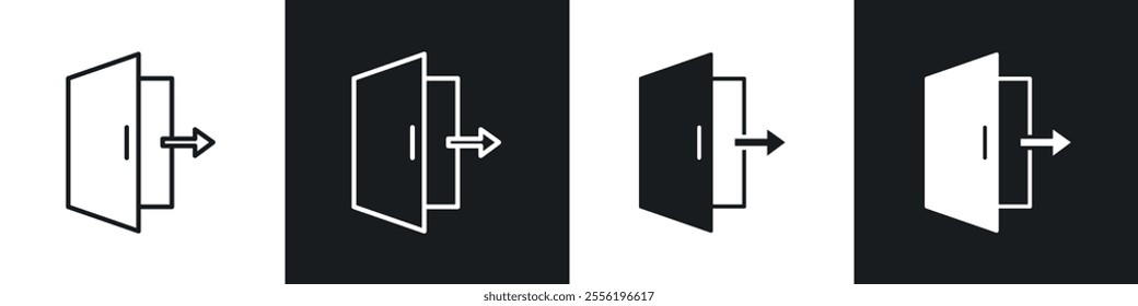 Exit linear icon set for app, and web design.