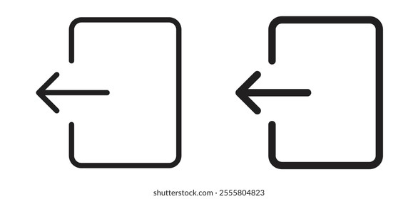 Exit liner icon vector set.