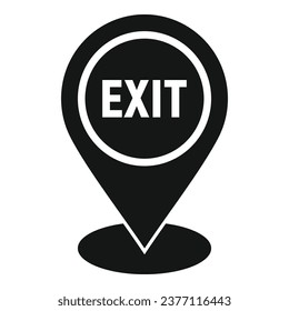 Exit location icon simple vector. People evacuation. Office plan