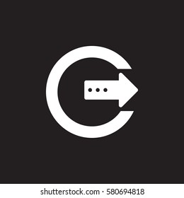 Exit, log out icon vector, filled flat sign, solid white pictogram isolated on black. Symbol, logo illustration