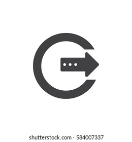 Exit, log out icon vector, filled flat sign, solid pictogram isolated on white. Symbol, logo illustration