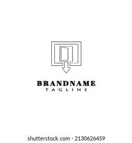 exit logo cartoon template black icon modern vector illustration
