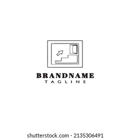 exit logo cartoon template black icon modern vector illustration