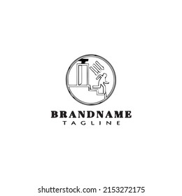 exit logo cartoon template black icon modern vector illustration