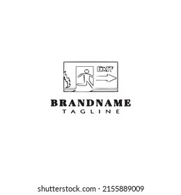 exit logo cartoon template black icon modern vector illustration