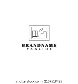 exit logo cartoon template black icon modern vector illustration