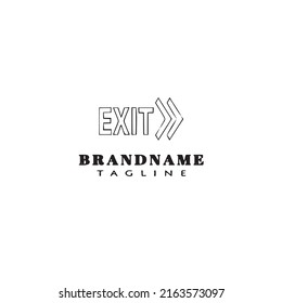 exit logo cartoon template black icon modern vector illustration