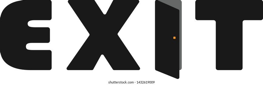 exit logo in minimalist style