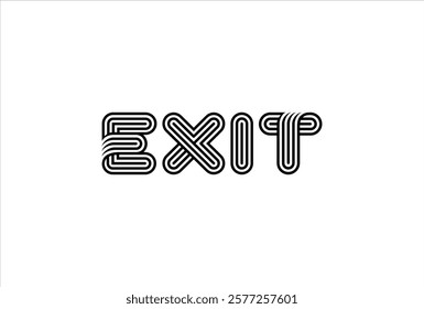 Exit Logo Minimilistic Elegant Sleek Design Logo Vector Template 