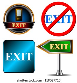 Exit logo set on a white background