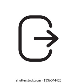Exit, Logout icon in trendy outline style design. Vector graphic illustration. Exit sign. Editable vector stroke. EPS 10.