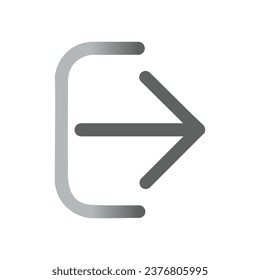 Beenden oder abmelden, abmelden Symbol abmelden. Einzeln auf Weiß. roter, dünner, runder Pfeil mit Klammer. Stockillustration