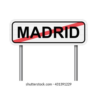 Exit of Madrid Spain road sign vector