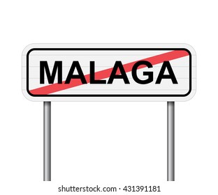 Exit of Malaga Spain road sign vector