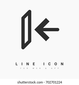 Exit minimal icon. Arrow line vector icon for websites and mobile minimalistic flat design.