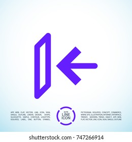 Exit minimal icon. Arrow line vector icon for websites and mobile minimalistic flat design.