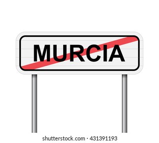 Exit of Murcia Spain road sign vector