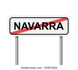 Exit of Navarra, Spain road sign vector