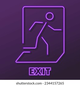 exit neon sign, modern glowing banner design, colorful modern design trends on black background. Vector illustration.