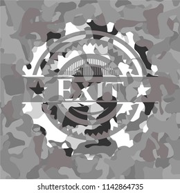 Exit on grey camouflage pattern
